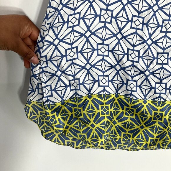 ORVIS Top Women 8 100% Silk Sleeveless Lightweight Geometric Color-block Flowy - Picture 6 of 12